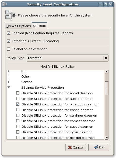system-config-securitylevel