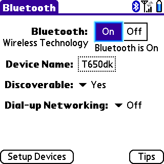Bluetooth now turned On