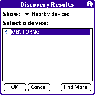 Nearby devices, Highlight computer and press OK